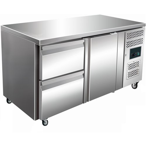 Commercial Refrigerated Counter 1 door 2 drawers Depth 700mm | Stalwart DA-2DRG22V