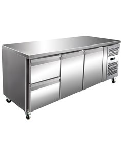 Commercial Refrigerated Counter 2 doors 2 drawers Depth 700mm | Stalwart DA-2DRG32V