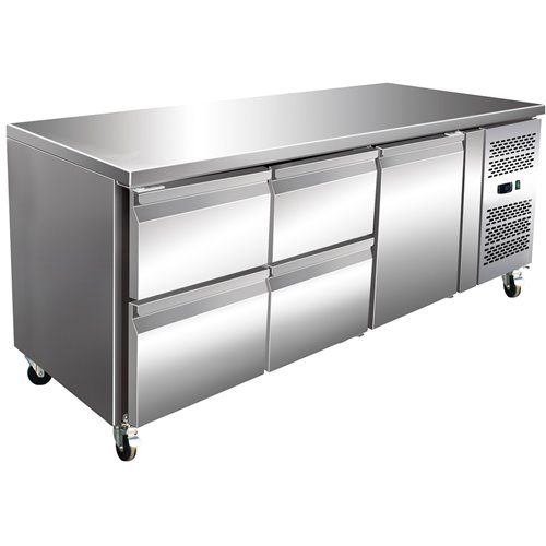 Commercial Refrigerated Counter 1 door 4 drawers Depth 700mm | Stalwart DA-4DRG32V