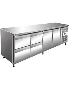 Commercial Refrigerated Counter 2 doors 4 drawers Depth 700mm | Stalwart DA-4DRG42V