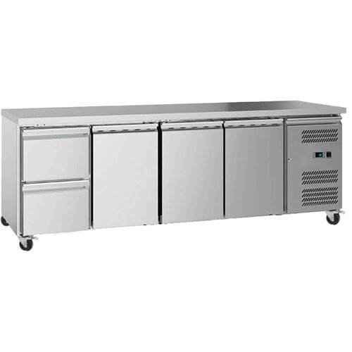 Commercial Refrigerated Counter 3 doors 2 drawers Depth 700mm | Stalwart DA-2DRG42V