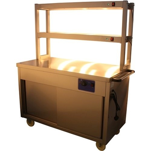 Mobile Flat Top Hot Cupboard with 2...