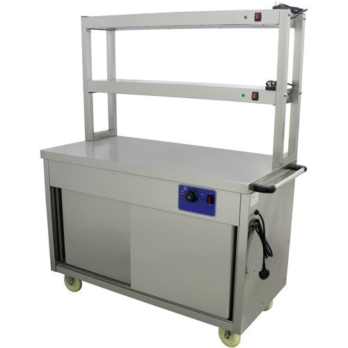Mobile Flat Top Hot Cupboard with 2...