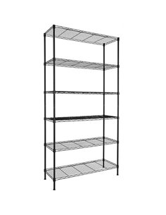 Commercial Shelving Unit 6 Tier 1500kg Width 750mm Depth 350mm Black Wire | Stalwart DA-AMJ600