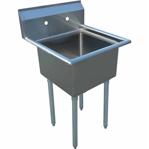 Commercial Pot Wash Sink Stainless steel 1 bowl Splashback 750x600x1110mm Round legs | Stalwart DA-C1T24241400