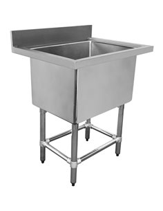 Commercial Pot Wash Sink Stainless steel 1 bowl 770x600x900mm Round legs | Stalwart DA-YSA16077201