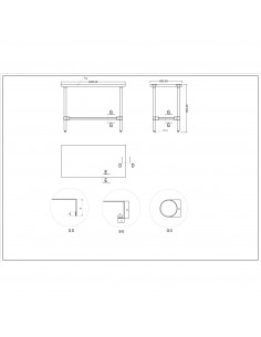 Commercial Stainless Steel Work Table No Bottom shelf 1200x600x900mm | Stalwart DA-WT60120GNU 2