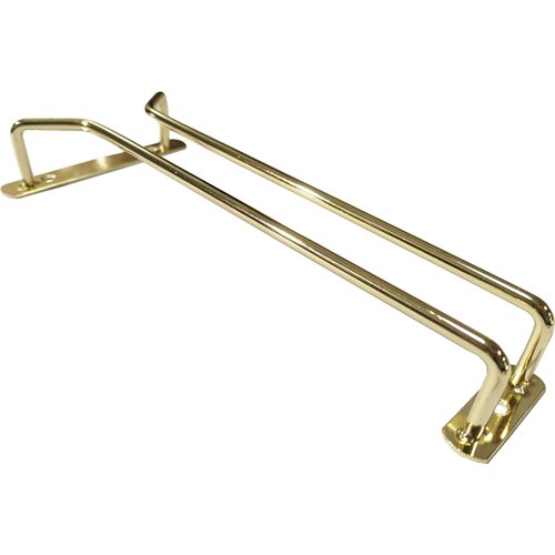 Wine Glass Rack Gold Ceiling mounted Length 250mm 3 wine glasses | Stalwart DA-WGR110G