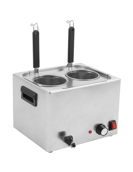 Commercial Pasta boiler Electric 2 baskets 8 litres Table top | Stalwart DA-XDPAC8