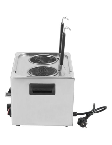 Commercial Pasta boiler Electric 2 baskets 8 litres Table top | Stalwart DA-XDPAC8