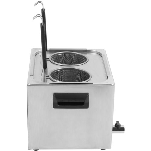 Commercial Pasta boiler Electric 2 baskets 8 litres Table top | Stalwart DA-XDPAC8