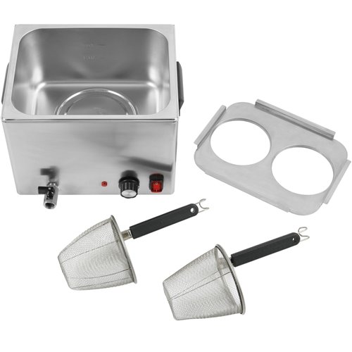 Commercial Pasta boiler Electric 2 baskets 8 litres Table top | Stalwart DA-XDPAC8