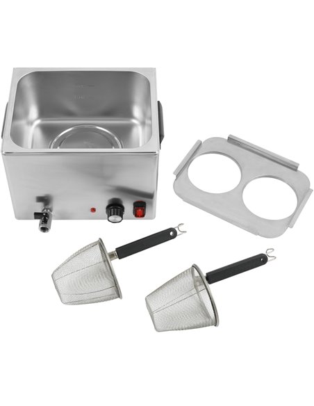 Commercial Pasta boiler Electric 2 baskets 8 litres Table top | Stalwart DA-XDPAC8