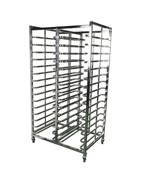 Economic Design Rack Trolley Dual Row 2x15 Tiers for 600x400mm Sheet Pans | Stalwart DA-ERT6415X2