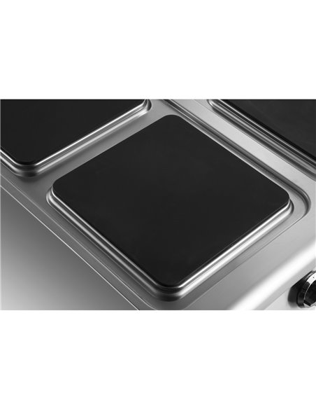 Commercial Electric Cooker 6 Square Burners with Cabinet Base 900mm Depth | Stalwart DA-HSQ962C