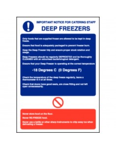 Deep Freezer Guidelines Sign