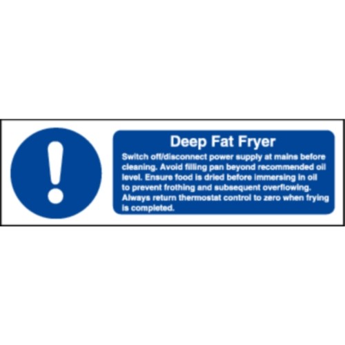 Deep Fat Fryer Safety Sign