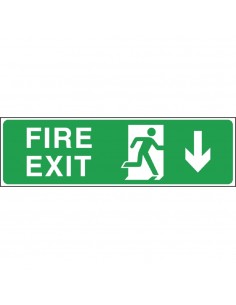 Fire Exit Arrow Down Sign