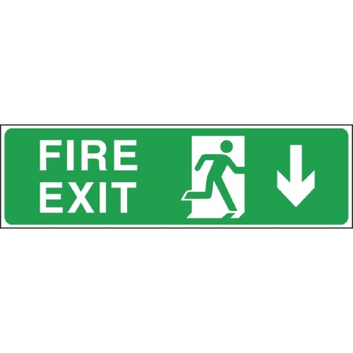 Fire Exit Arrow Down Sign