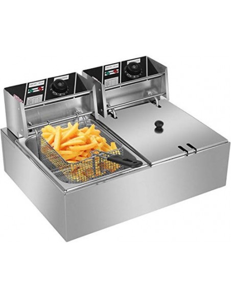 Double Fryer 2 x 10 Litre Commercial Twin Fryer King by Stalwart