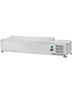 Refrigerated Servery Prep Top 1500mm 7xGN1/4 Depth 330mm Stainless steel lid | Stalwart DA-THVD1500/330 2
