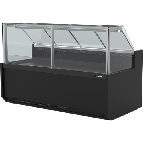 Serve Over Deli Counter Front Straight Glass Front Width 1330mm Black | Stalwart DA-YFCSC1330T1BLACK