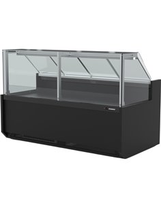 Serve Over Deli Counter Front Straight Glass Front Width 2580mm Black | Stalwart DA-YFCSC2580T1BLACK