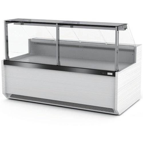 Serve Over Deli Counter Front Straight Glass Front Width 995mm White | Stalwart DA-YFCSC995T1WHITE