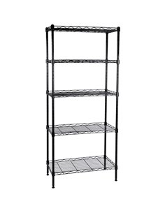 Light Duty Shelving Unit Mini 5 Tier Rack 450kg Width 600mm Depth 350mm Height 1500mm Black Wire | Stalwart DA-AZON210