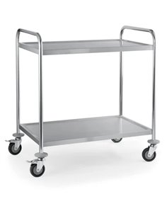 Commercial Serving/Service/Clearing Trolley Stainless Steel 2 Tier 750x400x835mm | Stalwart DA-19019
