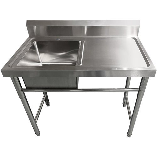 Commercial Sink Stainless steel 1200x600x900mm 1 bowl left Splashback | Stalwart SINK12060LEFT