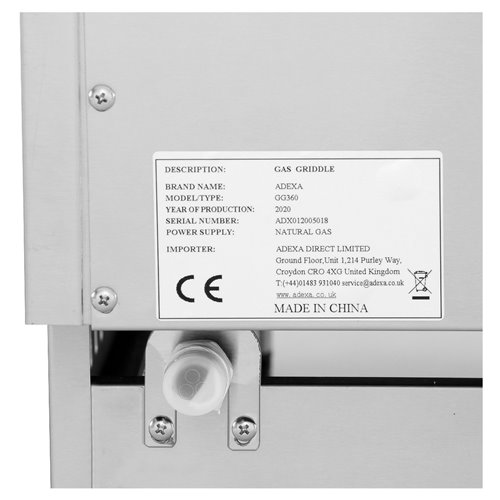 Commercial Gas Griddle Smooth plate 1 zone 3kW Countertop | DA-GG360