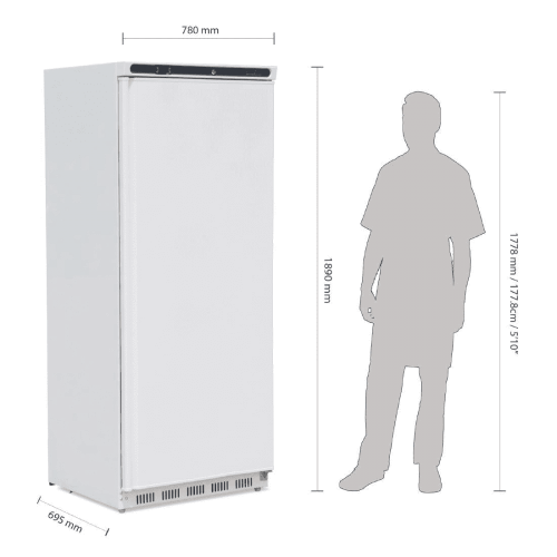 Polar CD614 Single Door Upright Fridge White 600Ltr