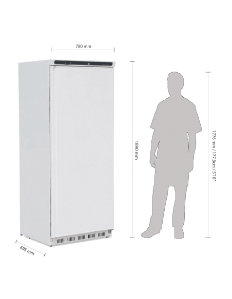 Polar CD614 Single Door Upright Fridge White 600Ltr