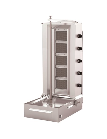 Commercial Gyros/Kebab grill Gas Bottom motor Capacity 75kg 5 burners 15kW | Stalwart DA-DN152