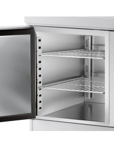 Pizza Prep Counter 2 doors 7 drawers Granite top Refrigerated Counter top display 9xGN1/3 Depth 800mm | Stalwart DA-PZ46+PT36 2