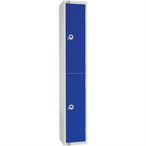 Two Door Locker with Sloping Top Blue Camlock