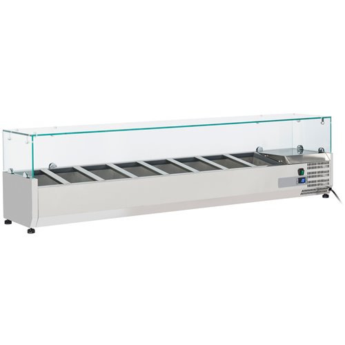 Refrigerated Servery Prep Top 1800mm 9xGN1/4 Depth 330mm | Stalwart DA-THV1800/330