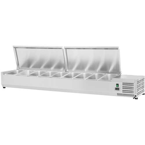 Refrigerated Servery Prep Top 1800mm 9xGN1/4 Depth 330mm Stainless steel lid | Stalwart DA-THVD1800/330