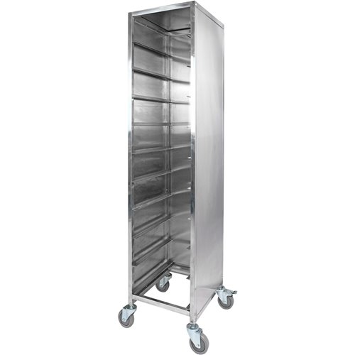 10 tier Rack/Tray/Pan Trolley for width 310-350mm Covered sides Stainless Steel  | Stalwart DA-PT10P