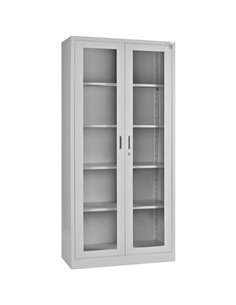 Commercial Steel Cabinet 2 Glass Doors 900x400x1850mm | Stalwart DA-MYOC13