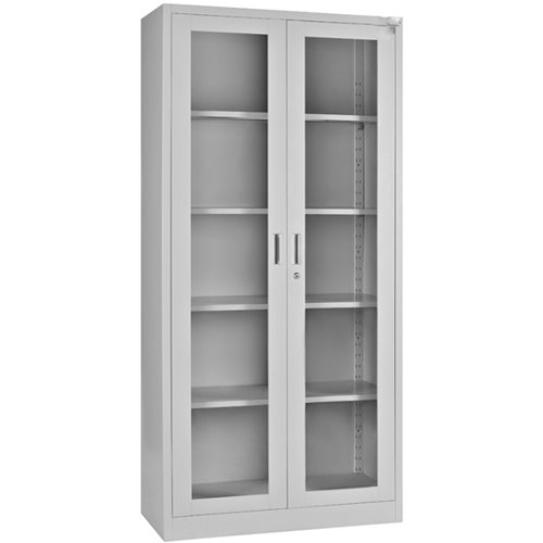 Commercial Steel Cabinet 2 Glass Doors 900x400x1850mm | Stalwart DA-MYOC13
