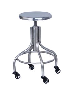 Stainless Steel Adjustable Stool with Wheels | Stalwart DA-WHMS4