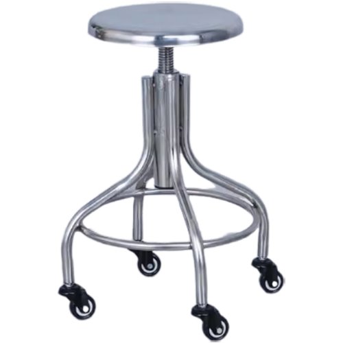 Stainless Steel Adjustable Stool with Wheels | Stalwart DA-WHMS4
