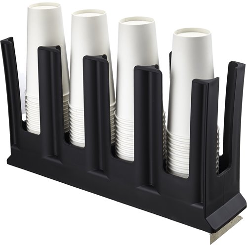Black Cup Holder / Dispenser 4 Stacks | Stalwart DA-WQB3002