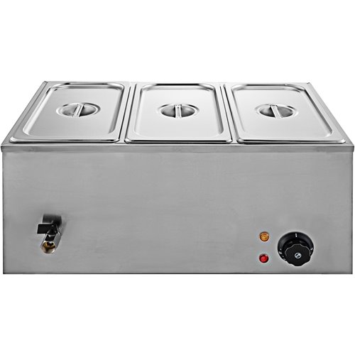 Commercial Bain Marie with 3x1/3Gn Pans and Lids | Stalwart DA-M403