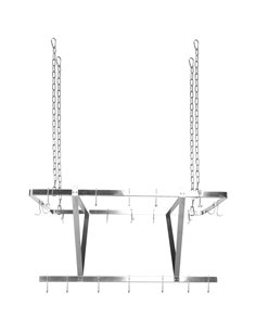 Commercial Ceiling Mounted Pot Rack Stainless Steel 1000x508mm | Stalwart DA-CMR10050