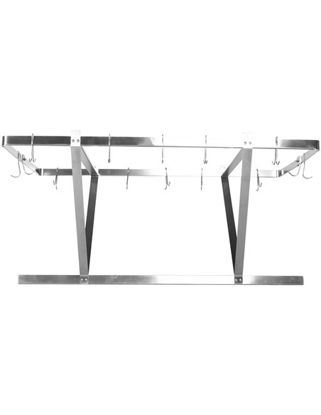 Commercial Ceiling Mounted Pot Rack Stainless Steel 1000x508mm | Stalwart DA-CMR10050