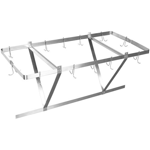 Commercial Ceiling Mounted Pot Rack Stainless Steel 1000x508mm | Stalwart DA-CMR10050