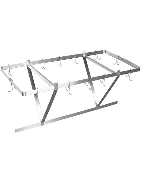 Commercial Ceiling Mounted Pot Rack Stainless Steel 1000x508mm | Stalwart DA-CMR10050